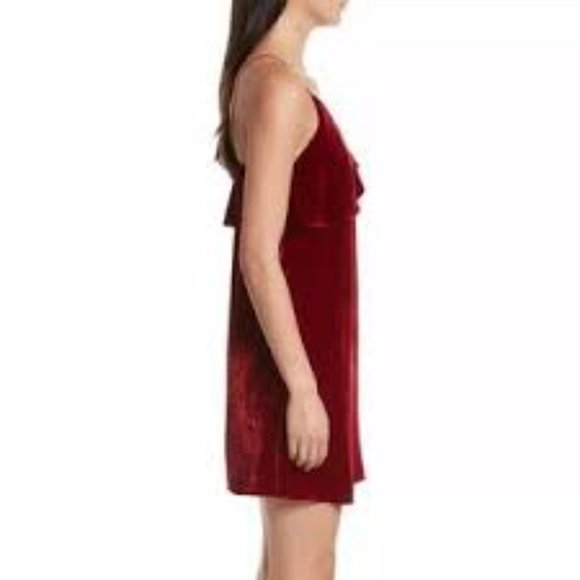 Alice + Olivia Size Small Red Velvet Bess Slip Dress - Picture 7 of 10
